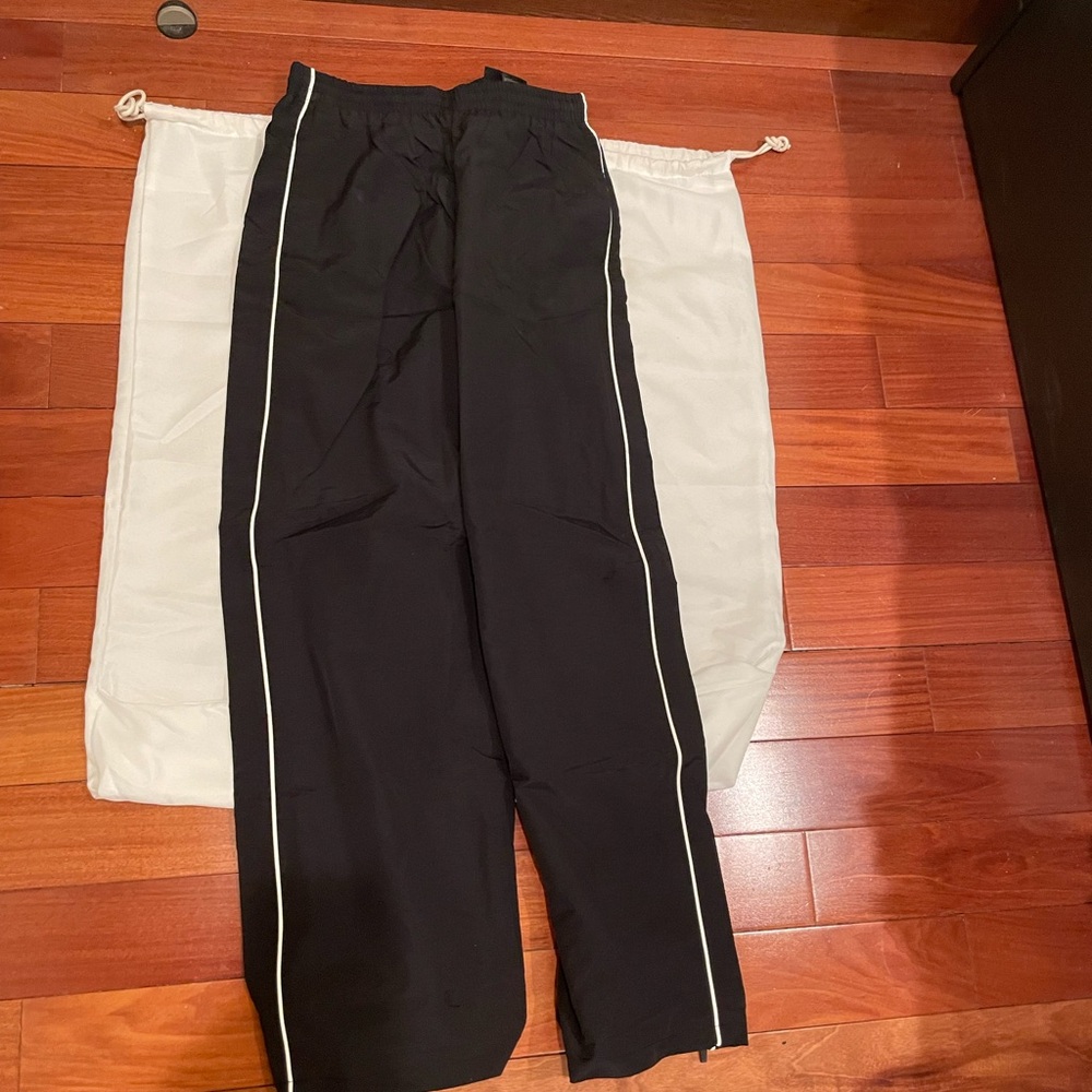Black Men’s Track Pants with White Side Piping